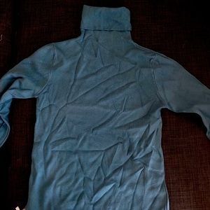 Blue turtleneck